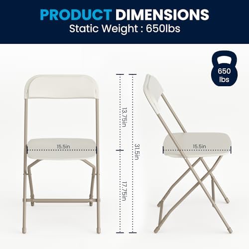 Hercules Plastic Folding Event Chair, Beige, 6-Pack in Beige, alternate view 2