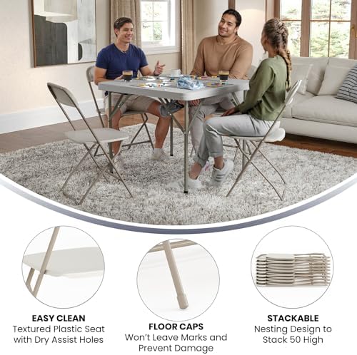 Hercules Plastic Folding Event Chair, Beige, 6-Pack in Beige, alternate view 5