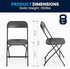 Hercules Plastic Folding Event Chair, Black, 20-Pack in Black, alternate view 2