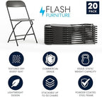 Hercules Plastic Folding Event Chair, Black, 20-Pack in Black, alternate view 3