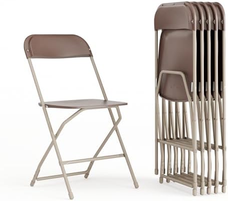 Hercules Plastic Folding Event Chair, Brown, 6-Pack in Brown