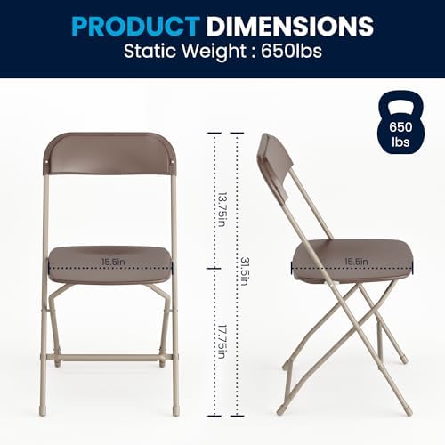 Hercules Plastic Folding Event Chair, Brown, 6-Pack in Brown, alternate view 2