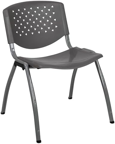 Hercules Plastic Stack Chair, Gray in Gray