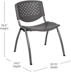 Hercules Plastic Stack Chair, Gray in Gray, alternate view 3