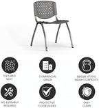 Hercules Plastic Stack Chair, Gray in Gray, alternate view 5