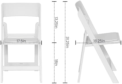 Hercules Resin Folding Chair, White in White, alternate view 3
