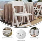 Hercules Resin Folding Chair, White in White, alternate view 4