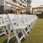 Hercules Resin Folding Chair, White in White, alternate view 6
