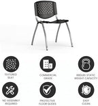 HERCULES Series 880 lb. Capacity Black Plastic Stack Chair with Titanium Gray Powder Coated Frame, alternate view 5