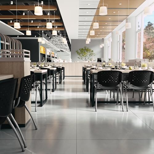 HERCULES Series 880 lb. Capacity Black Plastic Stack Chair with Titanium Gray Powder Coated Frame, alternate view 6