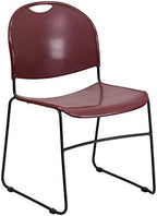 HERCULES Series 880 lb. Capacity Burgundy Ultra-Compact Stack Chair with Black Powder Coated Frame (Pack of 5), alternate