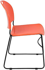 HERCULES Series 880 lb. Capacity Orange Ultra-Compact Stack Chair with Black Powder Coated Frame, alternate view 6