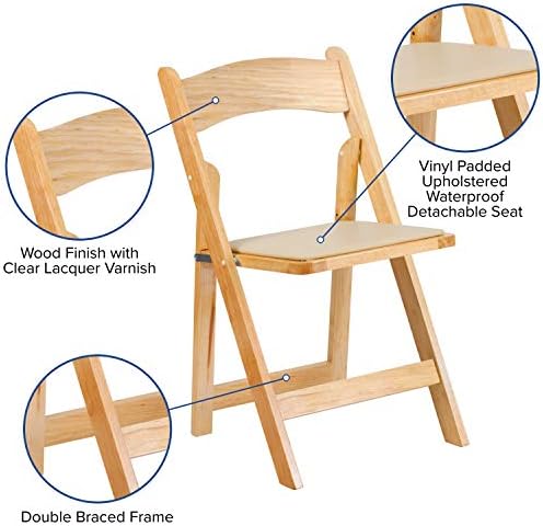 Hercules Series Beechwood Folding Event Chairs with Padded Seats, Modern Wooden Folding Banquet Chairs, Set of, alternate