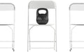 Hercules Series Big & Tall Stackable Plastic Folding Chairs, Extra Wide Commercial Event Seats, Set of 4, White