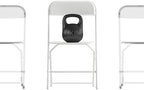 Hercules Series Big & Tall Stackable Plastic Folding Chairs, Extra Wide Commercial Event Seats, Set of 4, White
