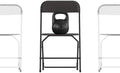 Hercules Series Big & Tall Stackable Plastic Folding Chairs, Extra Wide Commercial Event Seats, Set of 4, Black