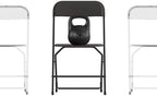 Hercules Series Big & Tall Stackable Plastic Folding Chairs, Extra Wide Commercial Event Seats, Set of 4, Black