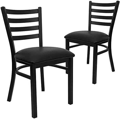 Hercules Series Commercial Ladder Back Restaurant Chairs, Modern Lightweight Metal Dining Chairs with Padded