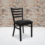 Hercules Series Commercial Ladder Back Restaurant Chairs, Modern Lightweight Metal Dining Chairs with Padded, alternate view