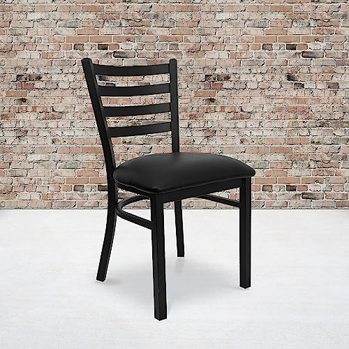 Hercules Series Commercial Ladder Back Restaurant Chairs, Modern Lightweight Metal Dining Chairs with Padded, alternate view