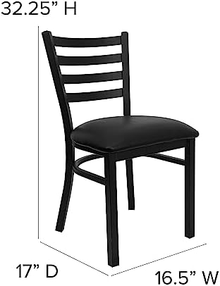 Hercules Series Commercial Ladder Back Restaurant Chairs, Modern Lightweight Metal Dining Chairs with Padded, alternate view