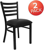 Hercules Series Commercial Ladder Back Restaurant Chairs, Modern Lightweight Metal Dining Chairs with Padded, alternate view