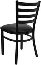 Hercules Series Commercial Ladder Back Restaurant Chairs, Modern Lightweight Metal Dining Chairs with Padded, alternate view
