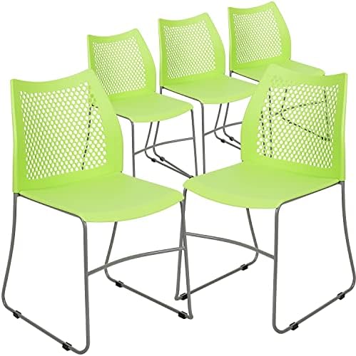 Hercules Series Contoured Lobby Chairs with Air-Vent Honeycomb Backs, Ergonomic Stacking Chairs for Offices, Set
