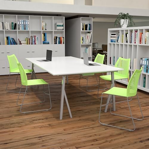 Hercules Series Contoured Lobby Chairs with Air-Vent Honeycomb Backs, Ergonomic Stacking Chairs for Offices, Set, alternate
