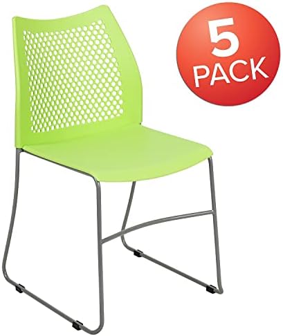 Hercules Series Contoured Lobby Chairs with Air-Vent Honeycomb Backs, Ergonomic Stacking Chairs for Offices, Set, alternate
