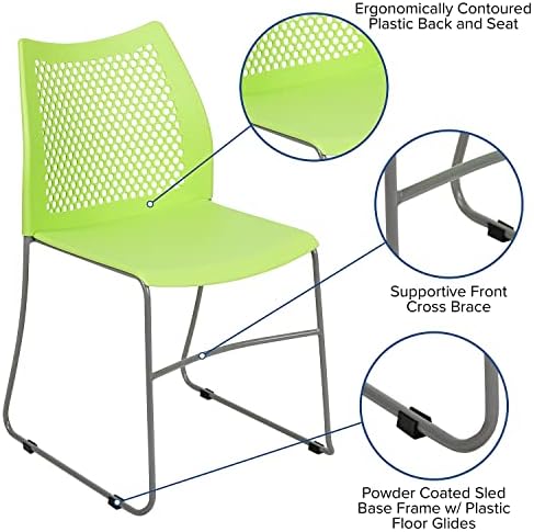 Hercules Series Contoured Lobby Chairs with Air-Vent Honeycomb Backs, Ergonomic Stacking Chairs for Offices, Set, alternate