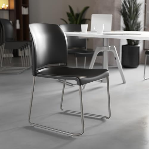 Hercules Series Contoured Stacking Chairs for Waiting Rooms and Offices, Ergonomic Lobby Chairs with Curved, alternate view 2