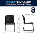 Hercules Series Contoured Stacking Chairs for Waiting Rooms and Offices, Ergonomic Lobby Chairs with Curved, alternate view 3