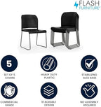 Hercules Series Contoured Stacking Chairs for Waiting Rooms and Offices, Ergonomic Lobby Chairs with Curved, alternate view 4
