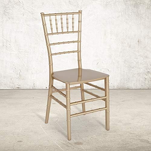 HERCULES Series Gold Resin Stacking Chiavari Chair, alternate view 2