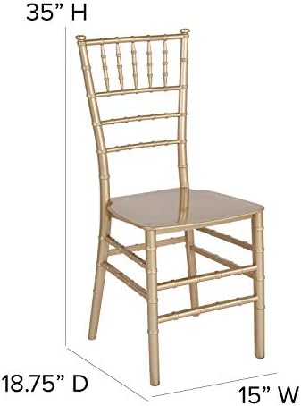 HERCULES Series Gold Resin Stacking Chiavari Chair, alternate view 3