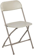 Hercules Series Plastic Folding Chair - Beige - 2 Pack 650LB Weight Capacity Comfortable Event Chair-Lightweight
