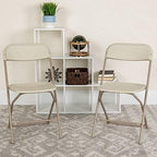 Hercules Series Plastic Folding Chair - Beige - 2 Pack 650LB Weight Capacity Comfortable Event Chair-Lightweight, alternate