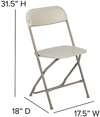 Hercules Series Plastic Folding Chair - Beige - 2 Pack 650LB Weight Capacity Comfortable Event Chair-Lightweight, alternate