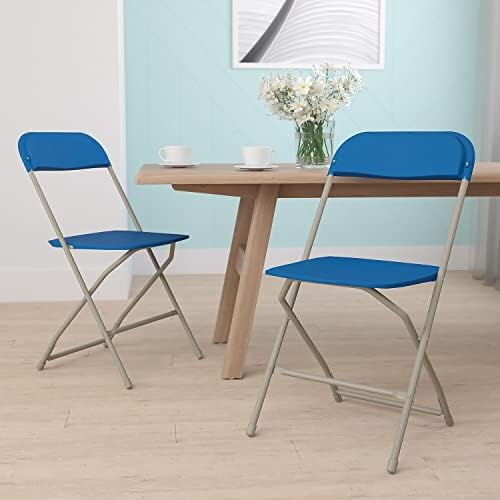 Hercules Series Plastic Folding Chair - Blue - 2 Pack 650LB Weight Capacity Comfortable Event Chair-Lightweight, alternate