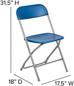 Hercules Series Plastic Folding Chair - Blue - 2 Pack 650LB Weight Capacity Comfortable Event Chair-Lightweight, alternate