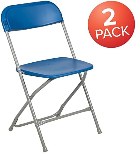 Hercules Series Plastic Folding Chair - Blue - 2 Pack 650LB Weight Capacity Comfortable Event Chair-Lightweight, alternate