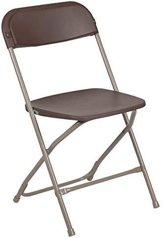 Hercules Series Plastic Folding Chair - Brown - 2 Pack 650LB Weight Capacity Comfortable Event Chair-Lightweight