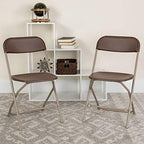 Hercules Series Plastic Folding Chair - Brown - 2 Pack 650LB Weight Capacity Comfortable Event Chair-Lightweight, alternate