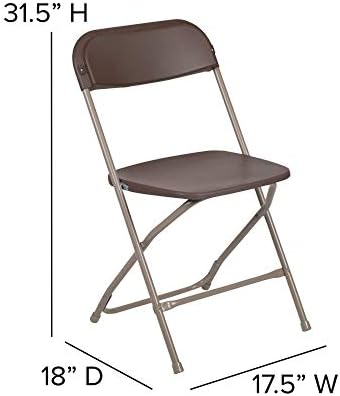 Hercules Series Plastic Folding Chair - Brown - 2 Pack 650LB Weight Capacity Comfortable Event Chair-Lightweight, alternate