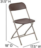 Hercules Series Plastic Folding Chair - Brown - 2 Pack 650LB Weight Capacity Comfortable Event Chair-Lightweight, alternate