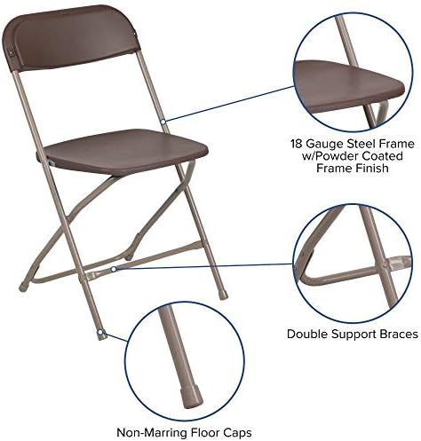 Hercules Series Plastic Folding Chair - Brown - 2 Pack 650LB Weight Capacity Comfortable Event Chair-Lightweight, alternate