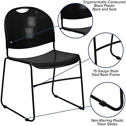 Hercules Series Ultra-Compact Plastic Stacking Event/Waiting Room Chairs, Ergonomic Lobby Chairs with Contoured, alternate