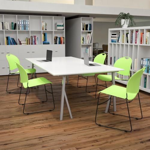 Hercules Stack Chair, Green, 5-Pack in Green