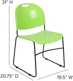Hercules Stack Chair, Green, 5-Pack in Green, alternate view 2